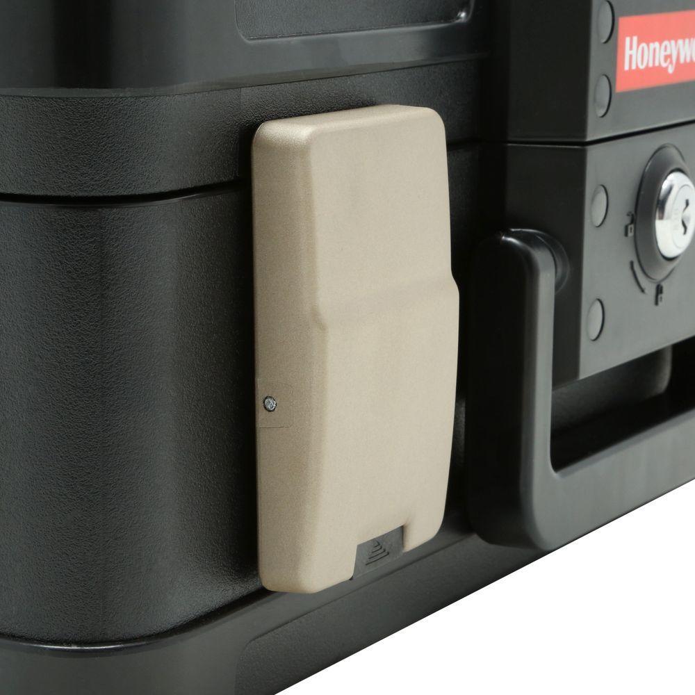 0.24 cu. ft. Molded Fire Resistant and Waterproof Portable Chest with Carry Handle, Key and Double Latch Lock