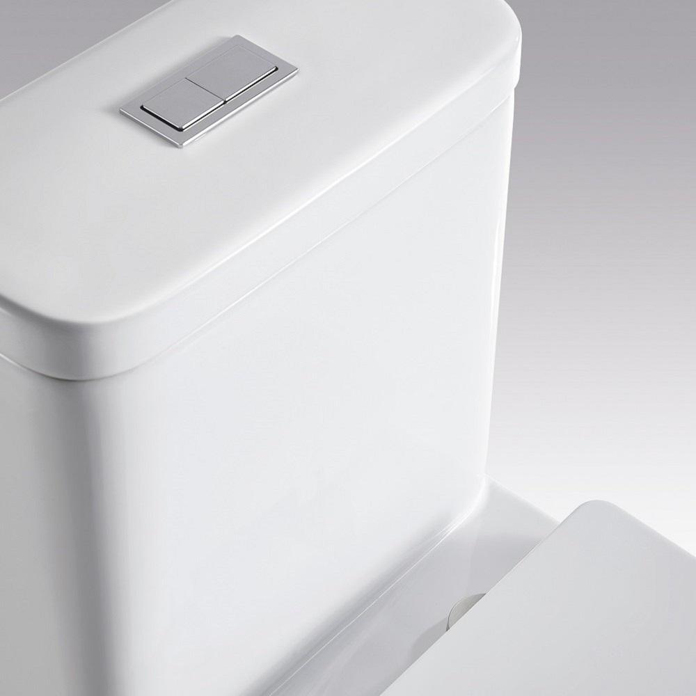 1-Piece 1.28 GPF Dual Flush Ceramic Square Elongated Toilet in White, Seat Included
