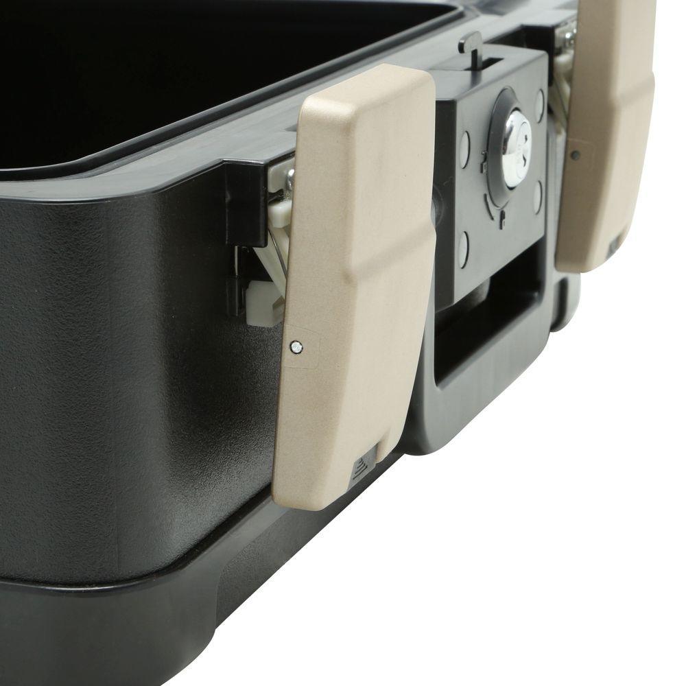 0.24 cu. ft. Molded Fire Resistant and Waterproof Portable Chest with Carry Handle, Key and Double Latch Lock