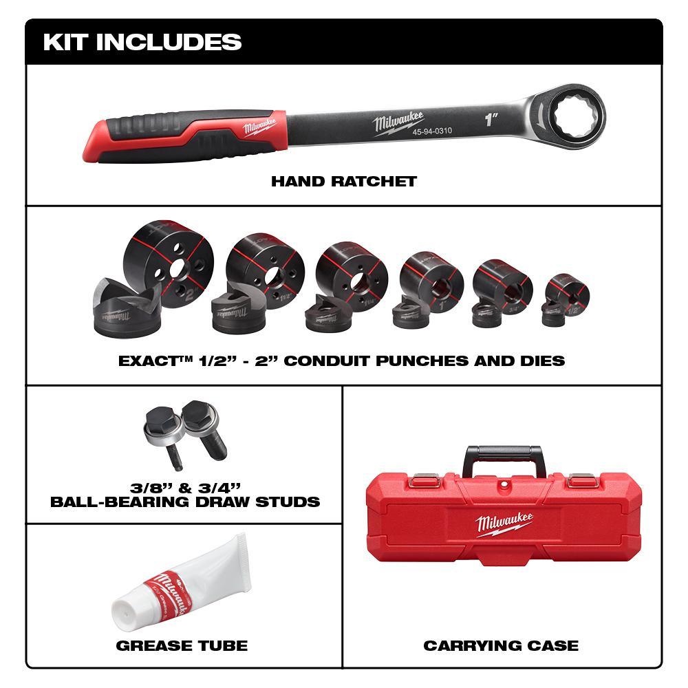 1/2 in. x 2 in. Ratchet Knockout Set