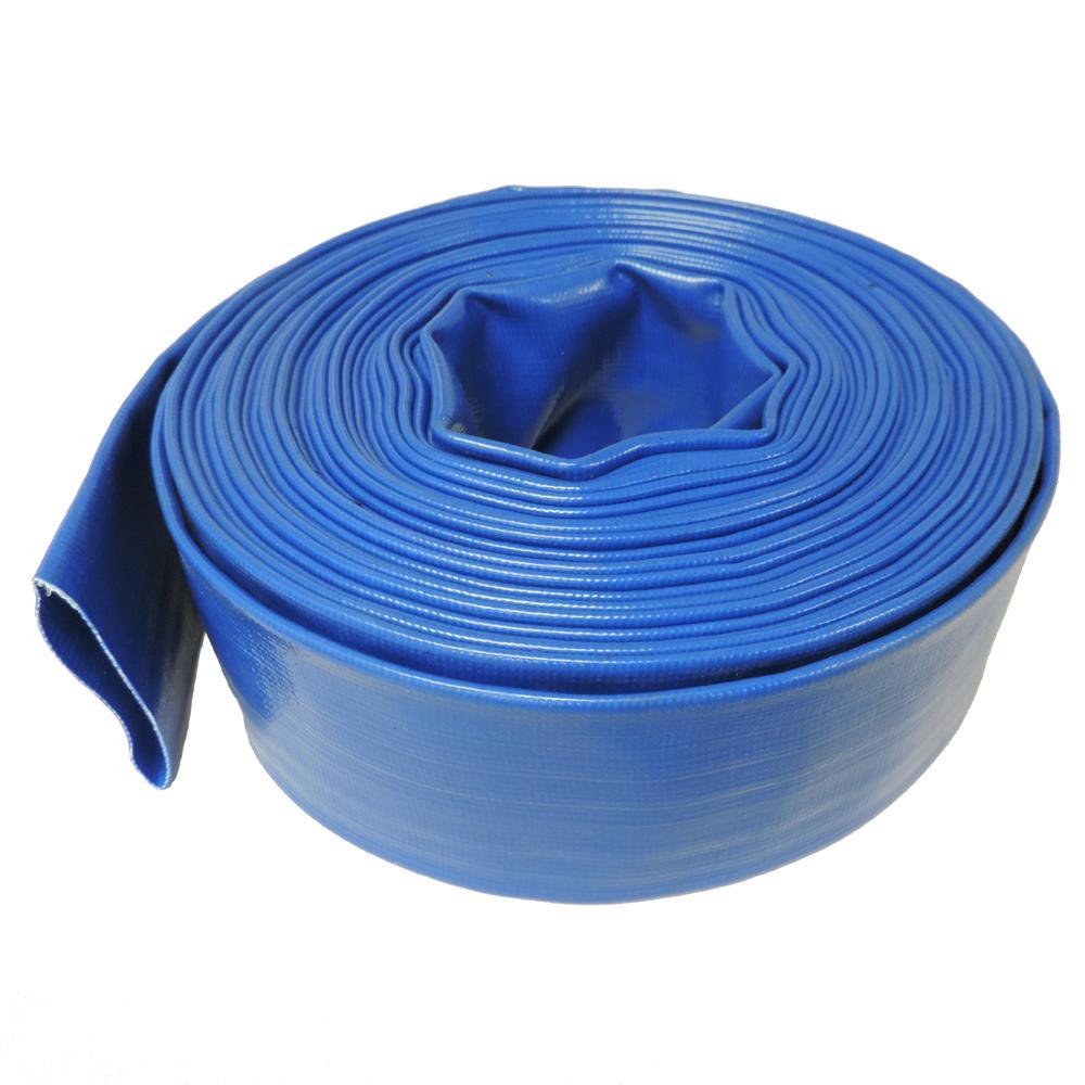 1-1/2 in. Dia x 300 ft. Blue 6 Bar Heavy-Duty Reinforced PVC Lay Flat Discharge and Backwash Hose
