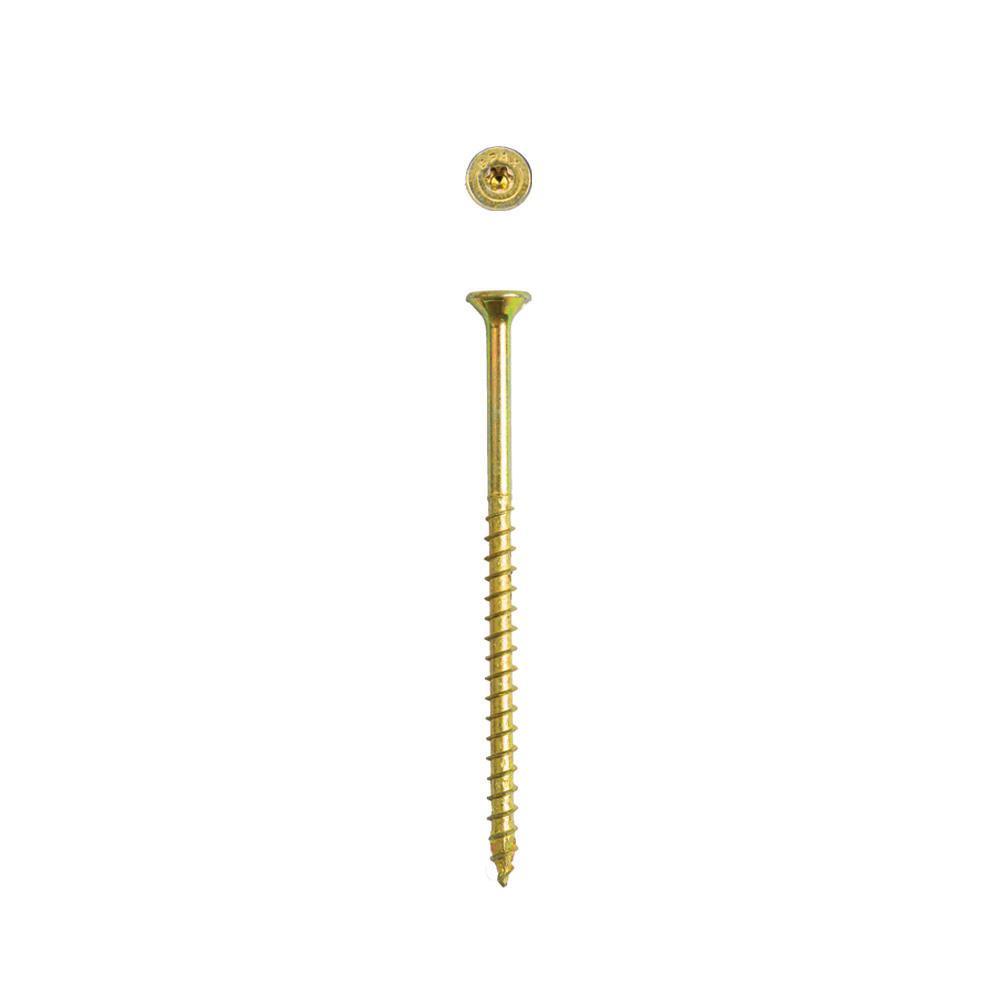 #10 x 3-1/2 in. T-Star Plus Drive Flat Head Partial Thread Yellow Zinc Coated Multi-Material Screw (57 per Box)