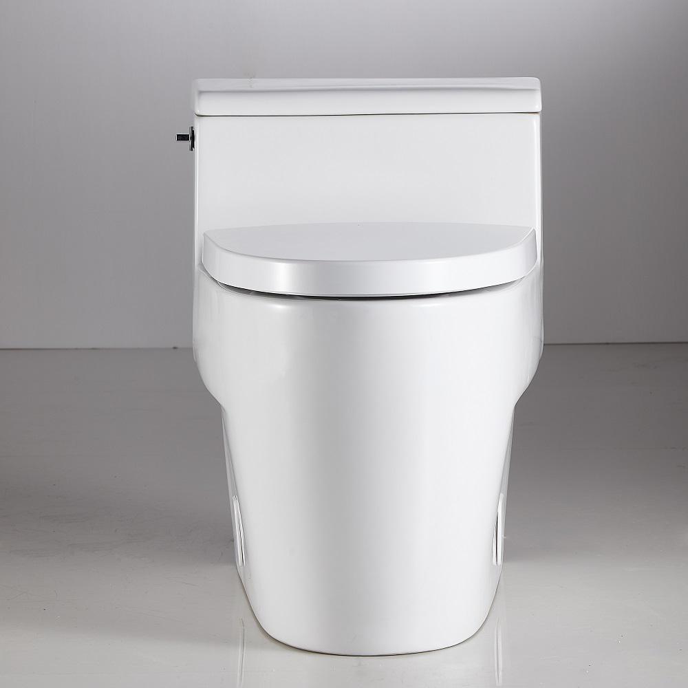1-Piece 1.28 GPF Single Flush High Efficiency Elongated Toilet in White, Seat Included