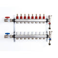 1 in. NPT Inlet x 1/2 in.  Stainless Steel Compression Connection 8-Outlet Radiant Heating Manifold