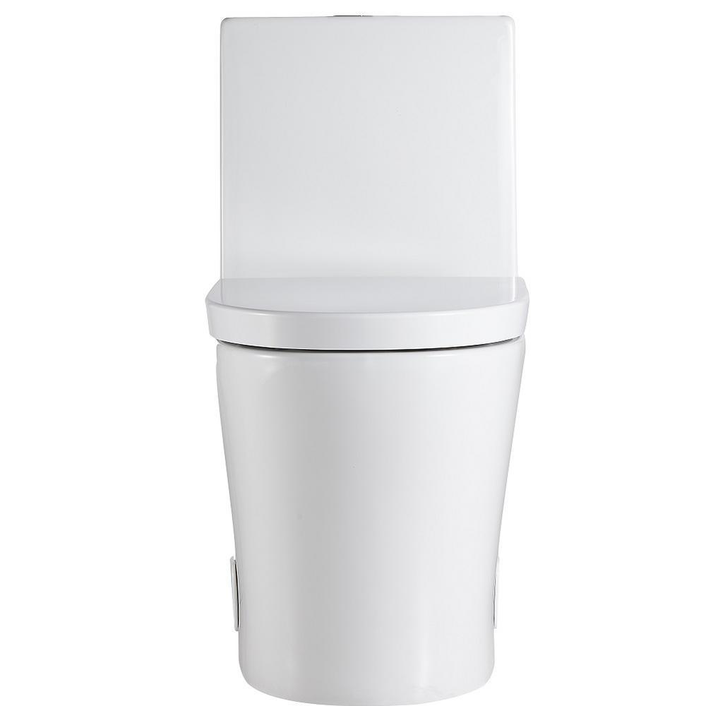 1-Piece 1.28 GPF Dual Flush High Efficiency Elongated Toilet in White, Seat Included