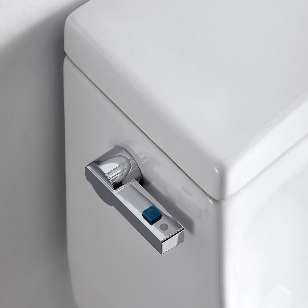 1-Piece 0.8 GPF/1.28 GPF Single Flush High Efficiency Elongated Toilet in White, Seat Included