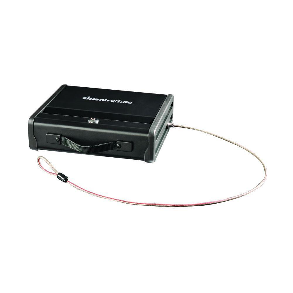 0.12 cu. ft. Portable Handgun Safe with Key Lock and Tether Cable
