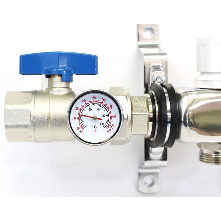 1 in. NPT Inlet x 1/2 in.  Stainless Steel Compression Connection 12-Outlet Radiant Heating Manifold