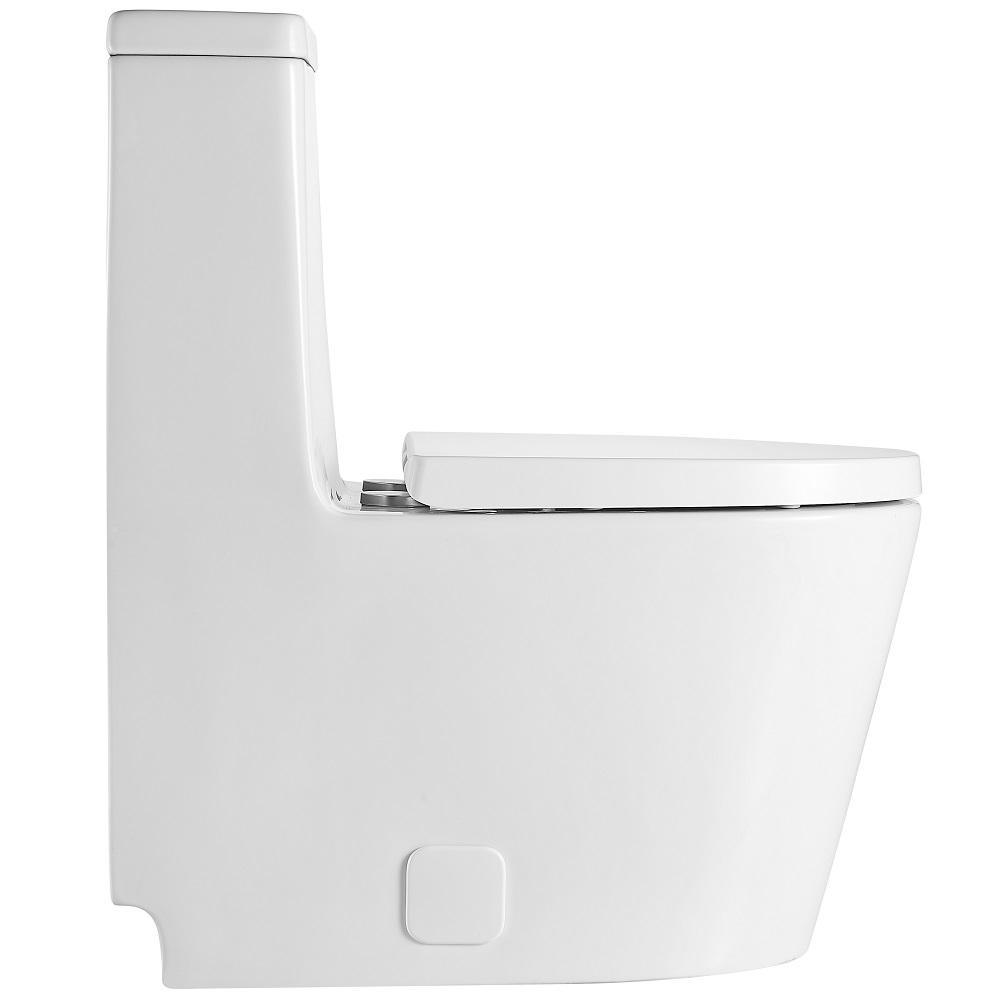 1-Piece 1.28 GPF Dual Flush High Efficiency Elongated Toilet in White, Seat Included