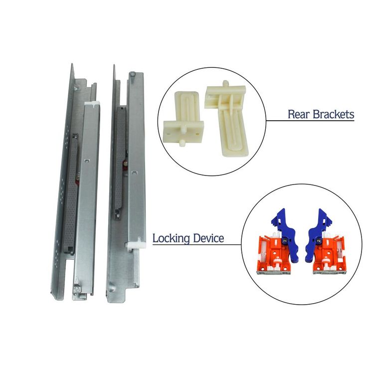 15 in. Soft Close Full Extension Under Mount Cabinet Drawer Slide 100 lbs. (5-Pairs)