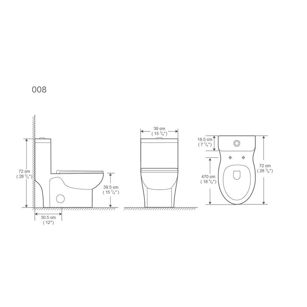 1-Piece 1.1 GPF /1.6 GPF Dual Flush High Efficiency Elongated Toilet in White Seat Included