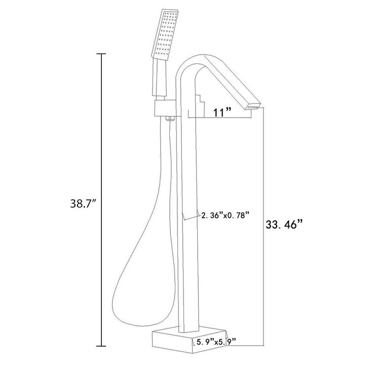 1-Handle Freestanding Floor Mount Roman Tub Faucet Bathtub Filler with Hand Shower in Chrome