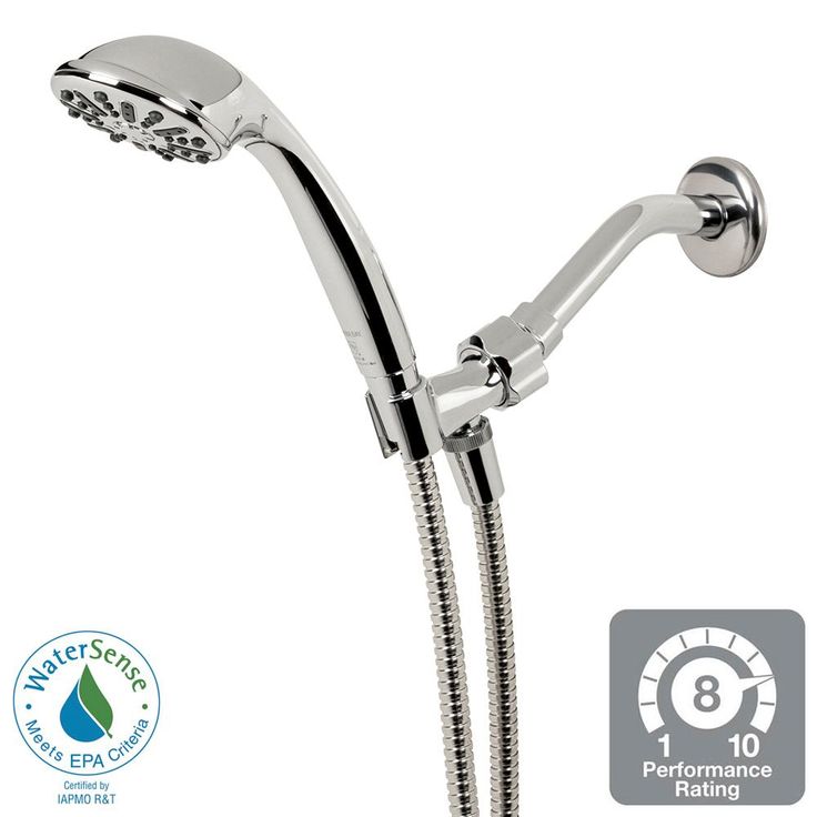 1-Spray 3.3 in. Single Wall Mount Handheld Shower Head in Chrome