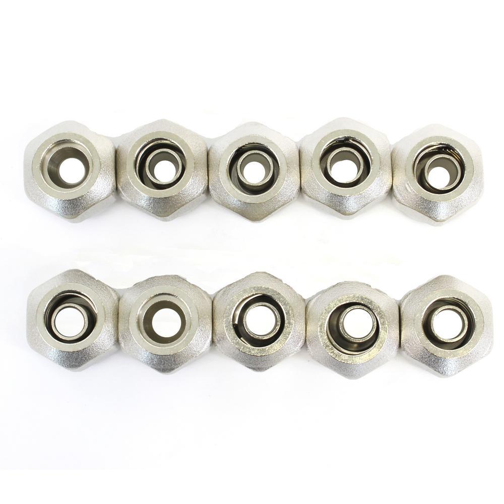 1 in. NPT Inlet x 1/2 in.  Stainless Steel Compression Connection 6-Outlet Radiant Heating Manifold