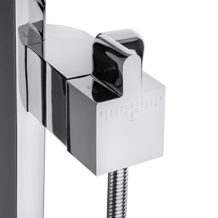 1-Handle Freestanding Floor Mount Roman Tub Faucet Bathtub Filler with Hand Shower in Chrome
