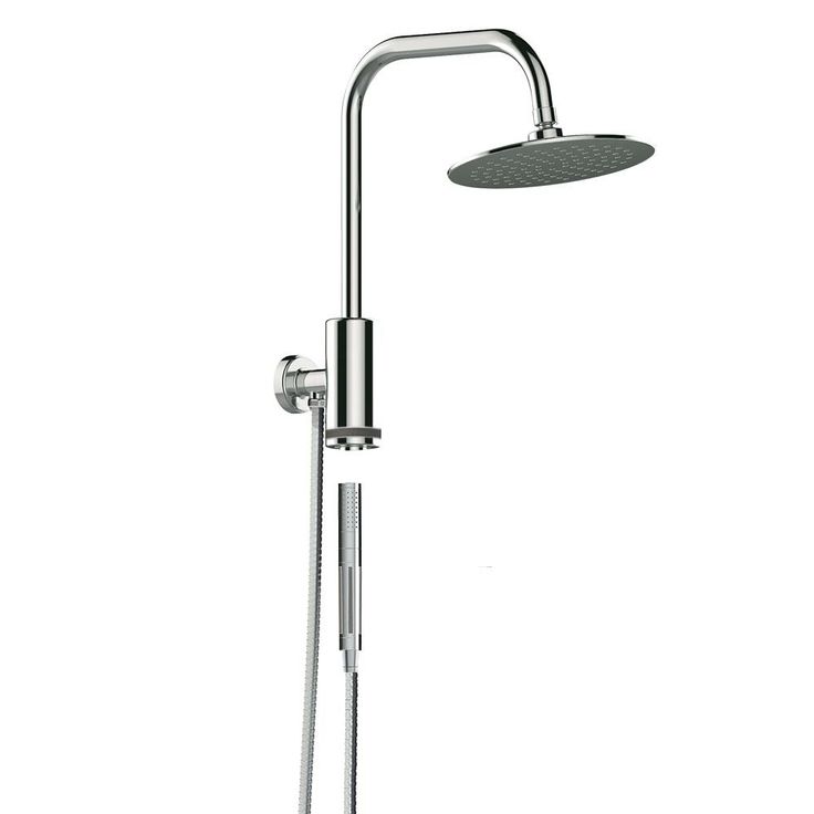 1-spray 8 in. Dual Shower Head and Handheld Shower Head with Waterfall in Chrome