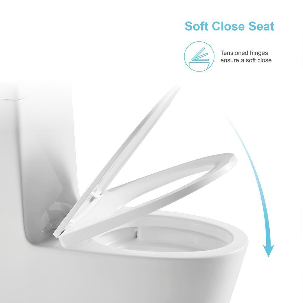 1-Piece Elongated Dual-Flush 1.28 GPF/0.88 GPF High Efficiency Skirted Toilet All-in-One Toilet in White Seat Included