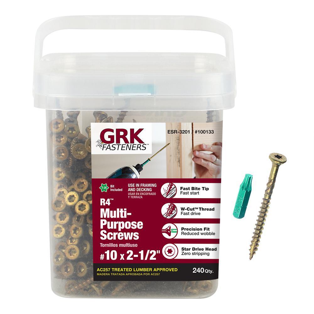 #10 x 2-1/2 in. Star Drive Bugle Head R4 Multi-Purpose Wood Screw (240-Pack)