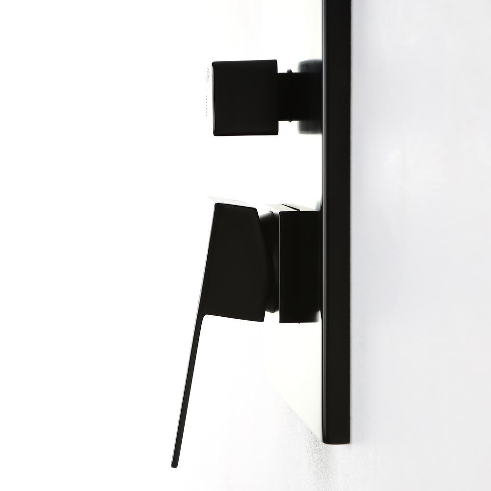 1-Spray Patterns with 2.5 GPM 10 in. Wall Mount Rain Dual Shower Heads in Matte Black, Shower System / Faucet Set
