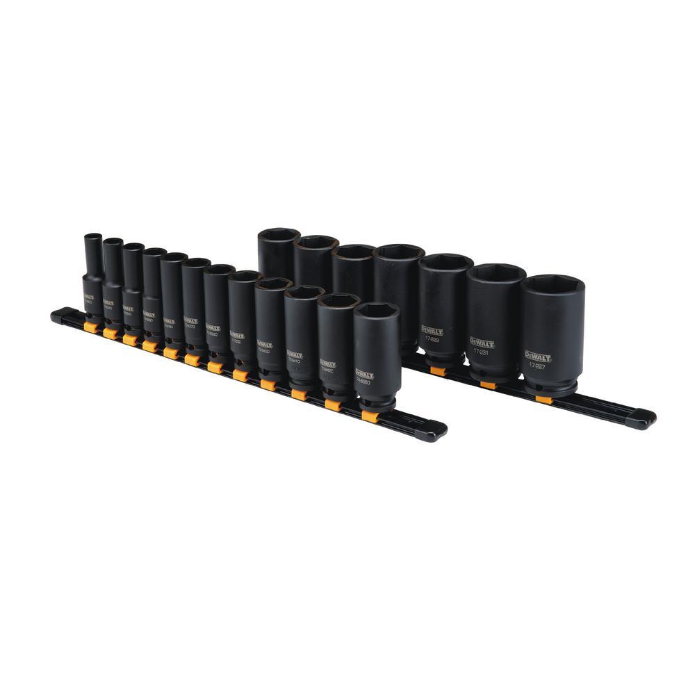 1/2 in. Drive SAE Deep Impact Socket Set (19-Piece)