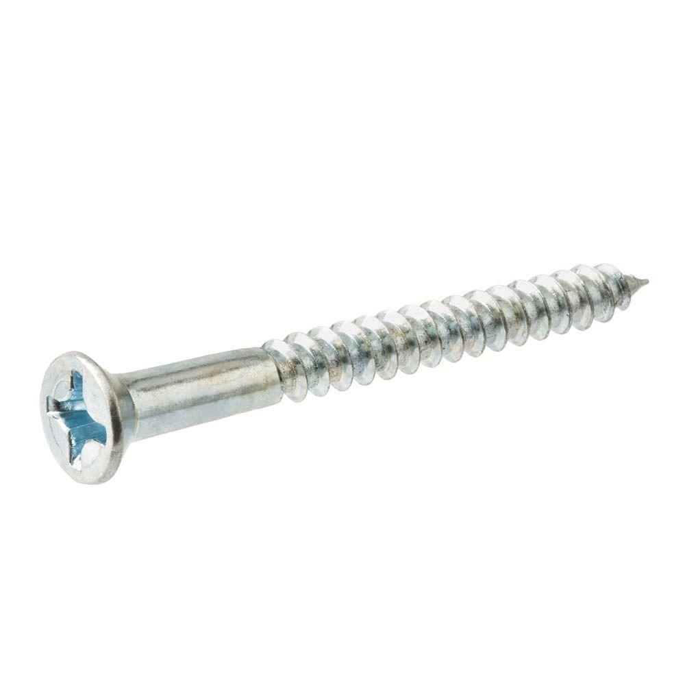 #10 x 3 in. Phillips Flat Head Zinc Plated Wood Screw (50-Pack)