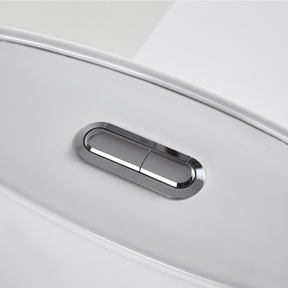 1-Piece 1.28 GPF Dual Flush High Efficiency Elongated Toilet in White, Seat Included