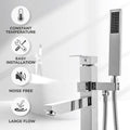 1-Handle Freestanding Floor Mount Roman Tub Faucet Bathtub Filler with Hand Shower in Chrome