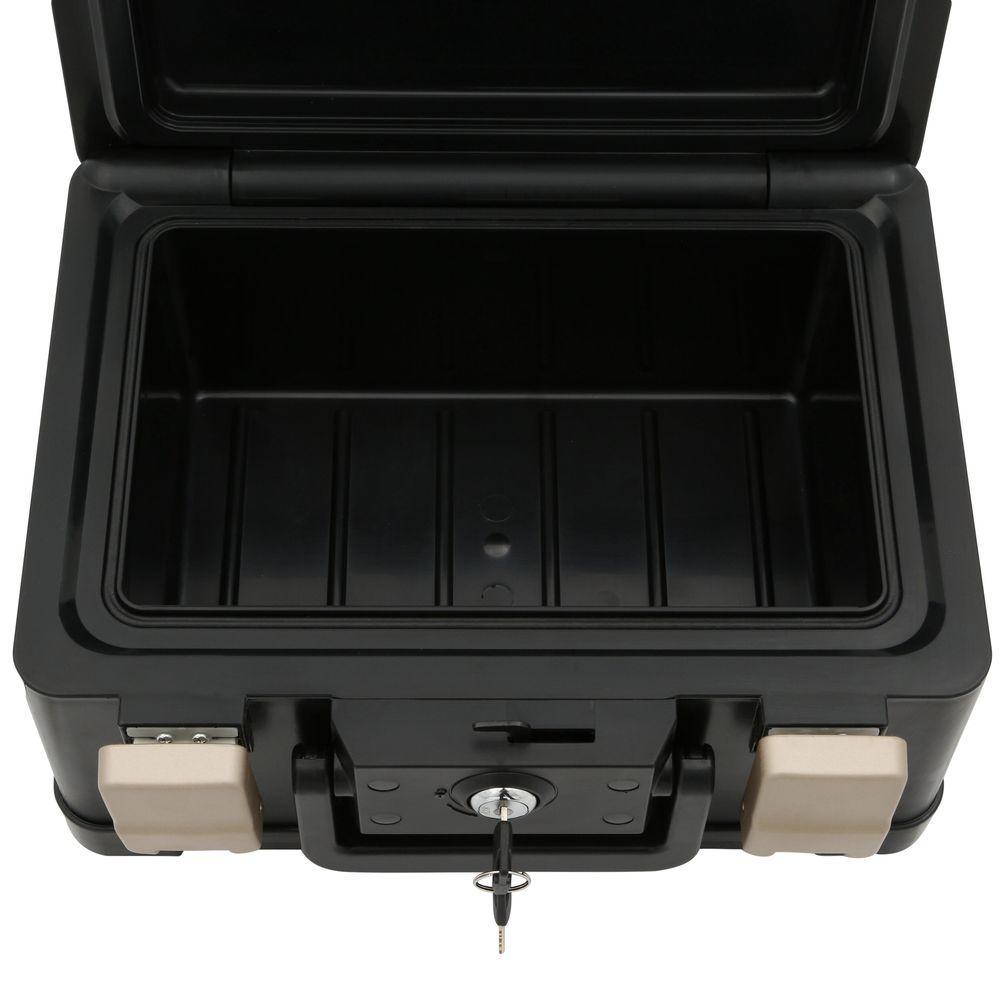 0.15 cu. ft. Molded Fire Resistant and Waterproof Portable Chest with Carry Handle, Key and Double Latch Lock