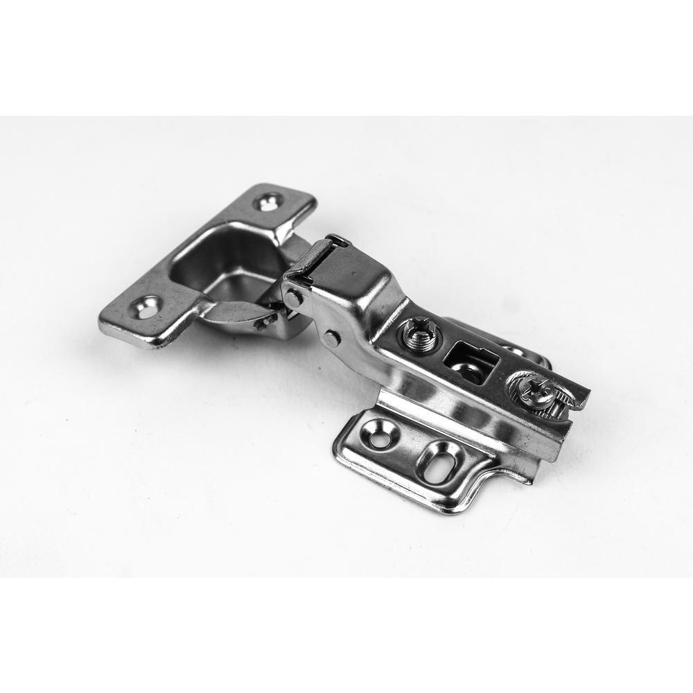 105-Degree 35 mm Half Overlay Frameless Cabinet Hinges with Installation Screws (25-Pairs)