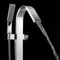 1-Handle Freestanding Floor Mount Roman Tub Faucet Bathtub Filler with Hand Shower in Chrome