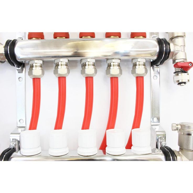 1 in. NPT Inlet x 1/2 in.  Stainless Steel Compression Connection 12-Outlet Radiant Heating Manifold