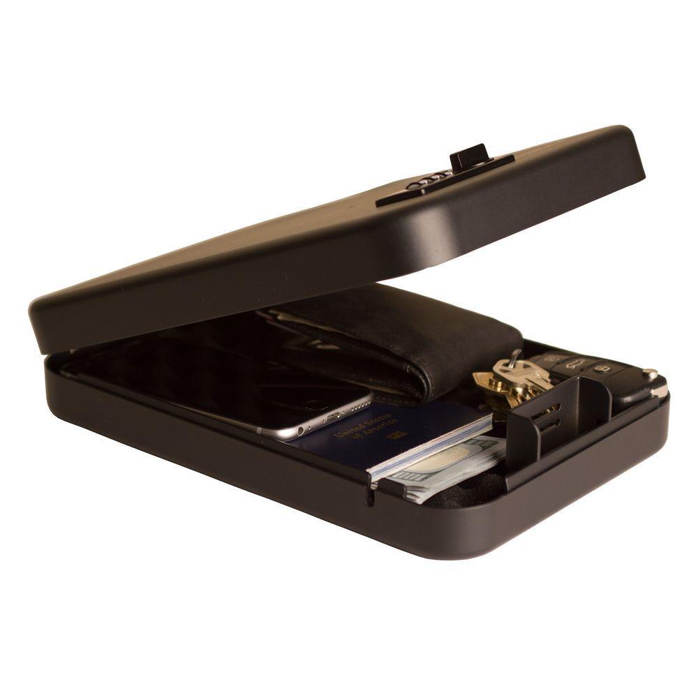 0.052 cu. ft. Small Car/Portable Safe Combination Lock, Black