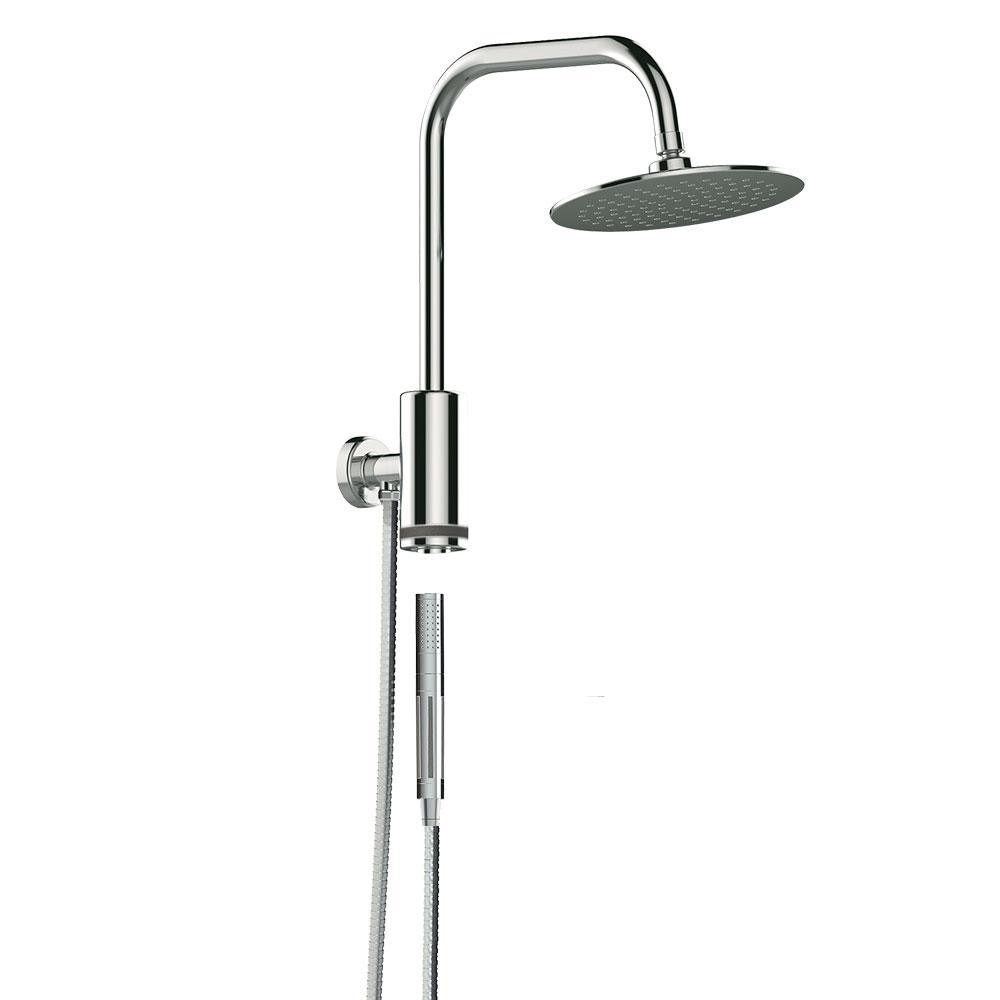 1-spray 8 in. Dual Shower Head and Handheld Shower Head with Low Flow in Brushed-Nickel