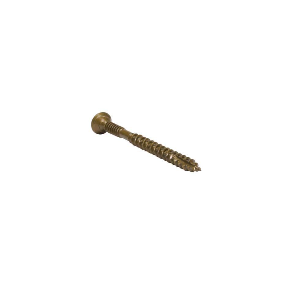 #10 x 3 in. UltraPro LOX 2 Drive, Flat Scavenger II Head, GrabberGard Gold, Exterior Wood Screws (5 lb. box)