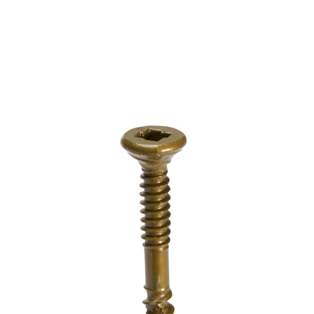#10 x 3 in. UltraPro LOX 2 Drive, Flat Scavenger II Head, GrabberGard Gold, Exterior Wood Screws (5 lb. box)