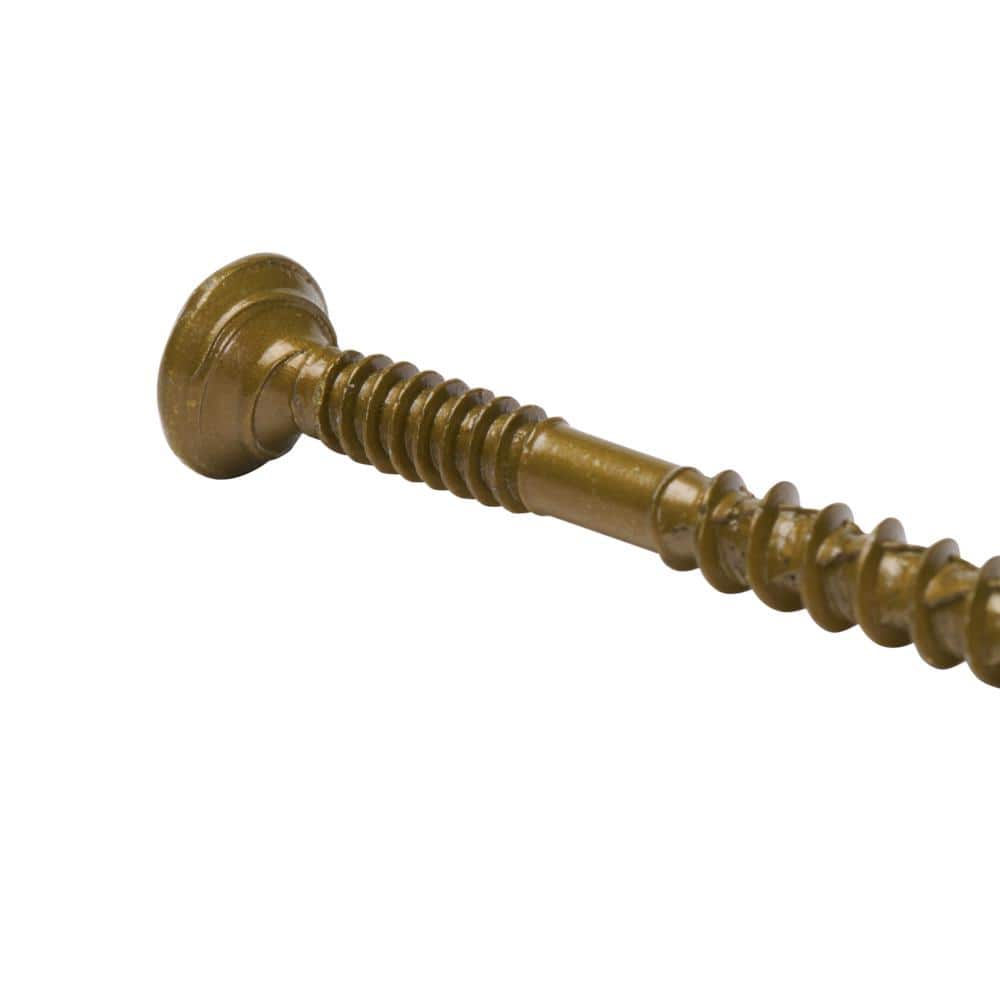 #10 x 3 in. UltraPro LOX 2 Drive, Flat Scavenger II Head, GrabberGard Gold, Exterior Wood Screws (5 lb. box)