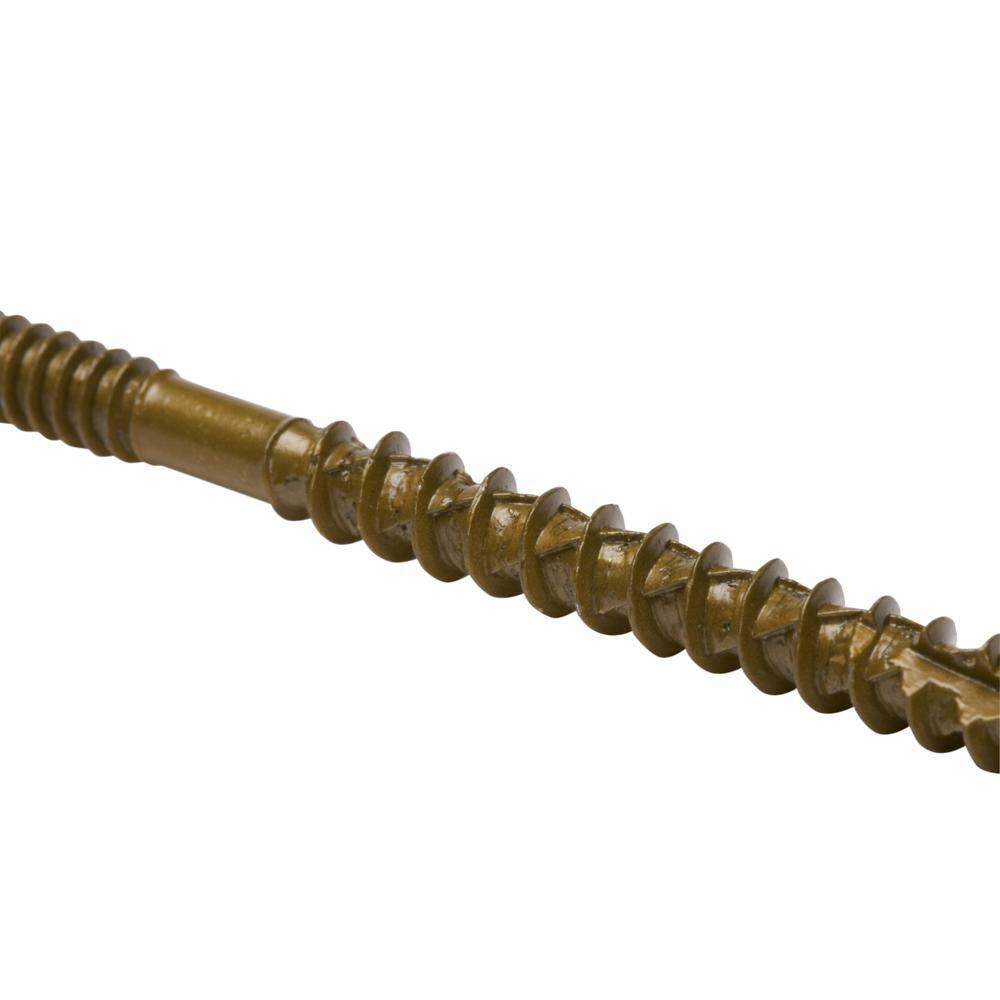 #10 x 3 in. UltraPro LOX 2 Drive, Flat Scavenger II Head, GrabberGard Gold, Exterior Wood Screws (5 lb. box)