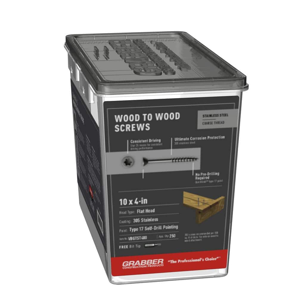 #10 x 3-1/2 in. Star Drive Stainless Steel Flat-Head Wood Deck Screw