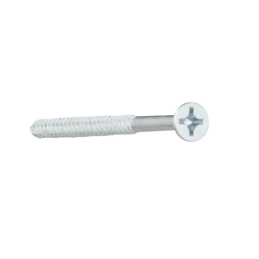 #10 x 3 in. Phillips Flat Head Zinc Plated Wood Screw (50-Pack)