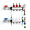 1 in. NPT Inlet x 1/2 in.  Stainless Steel Compression Connection 3-Outlet Radiant Heating Manifold