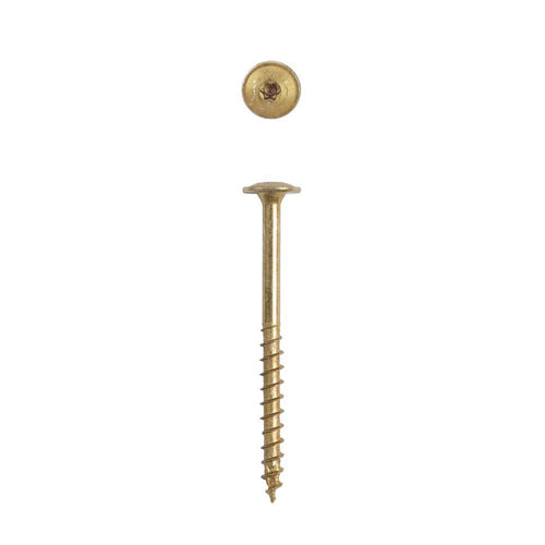 #10 x 2-1/2 in. T-Star Plus Drive Washer / Wafer Head Partial Thread Yellow Zinc Coated Cabinet Screw (75 per Box)