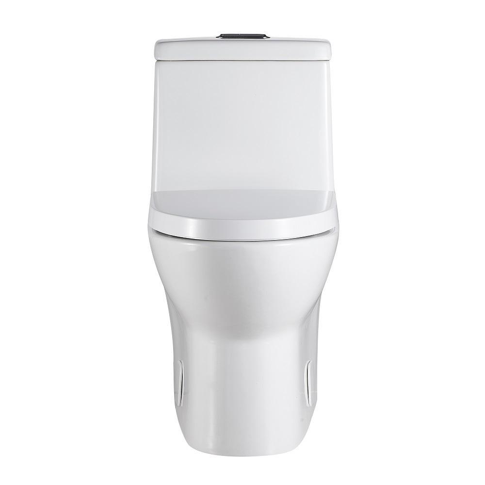 1-piece 1.28 GPF Dual Flush High Efficiency Elongated Toilet in White(Seat Included)
