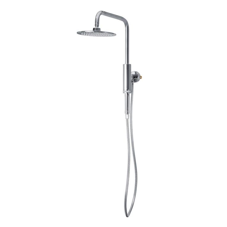 1-spray 8 in. Dual Shower Head and Handheld Shower Head with Waterfall in Chrome
