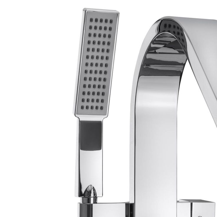 1-Handle Freestanding Floor Mount Roman Tub Faucet Bathtub Filler with Hand Shower in Chrome