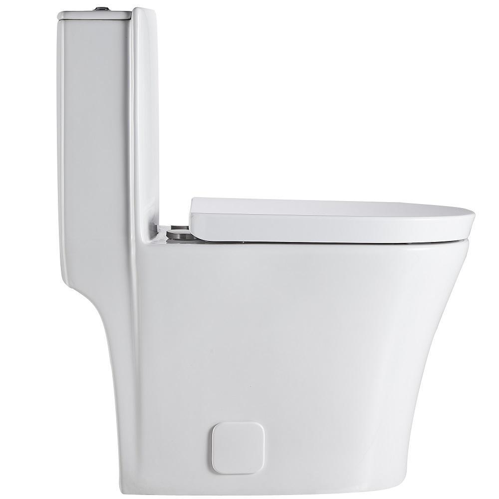 1-Piece 1.28 GPF Dual Flush High Efficiency Elongated Toilet in White, Seat Included